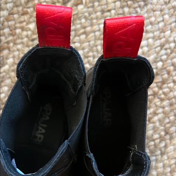 Pajar Black Leather Boots with Elastic Panels - Picture 3 of 6